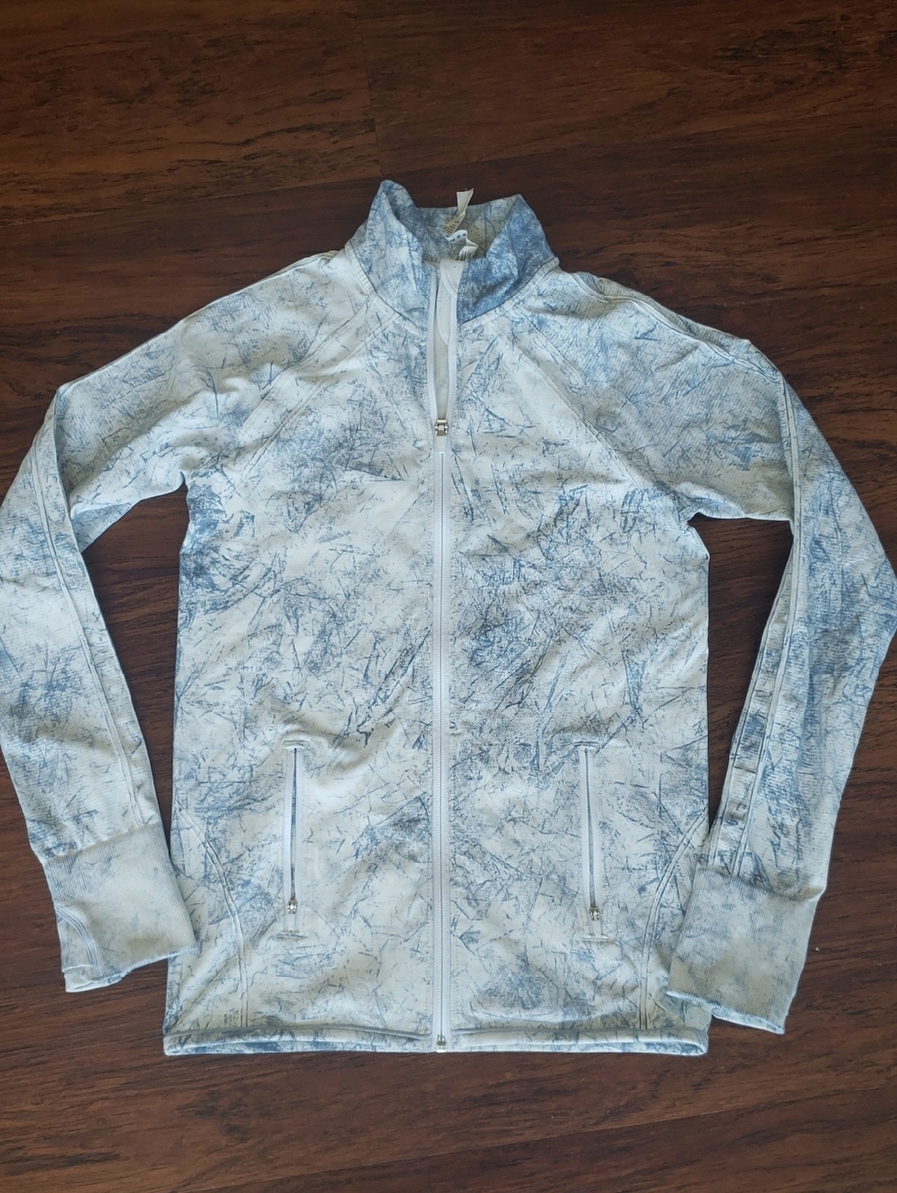 Lululemon Light Blue Marble Ebb To Train Full Zip Jacket Size 6